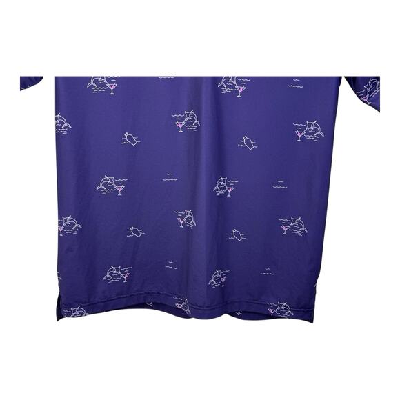 Straight Down Polo Shirt Men’s Medium Blue Dolphin Martini Golf Bear Dance - Picture 3 of 16